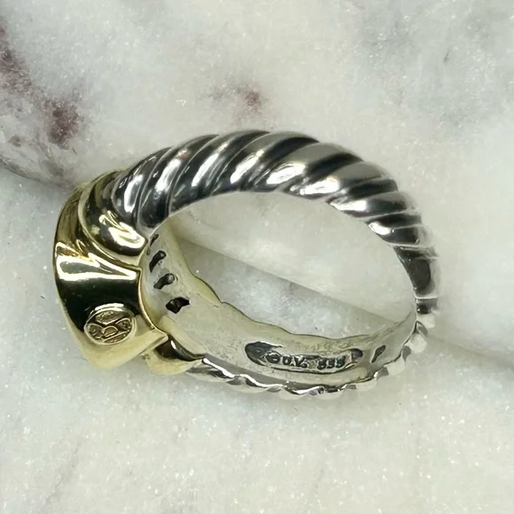 David Yurman Blue and Gold Ring - Picture 7 of 8